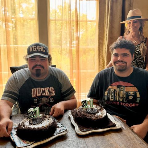 Kenny Rogers posted this photo on July 7, 2025. Twins Justin Rogers (left) and Jordan Rogers celebrate their 21st birthday on July 6, 2025Credit: Kenny Rogers/Instagram