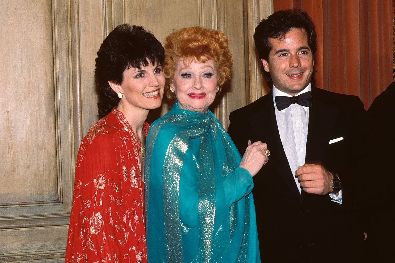 American actress and singer Lucie Arnaz, her mother American actress and comedian Lucille Ball (1911-1989), and Balls' son, American actor Desi Arnaz Jr attend a tribute to Lucille Ball, held at the Museum of Broadcasting in New York City, New York, April 1984. Lucille Ball with kids Lucie Arnaz and Desi Arnaz Jr.Credit: Vinnie Zuffante/Getty