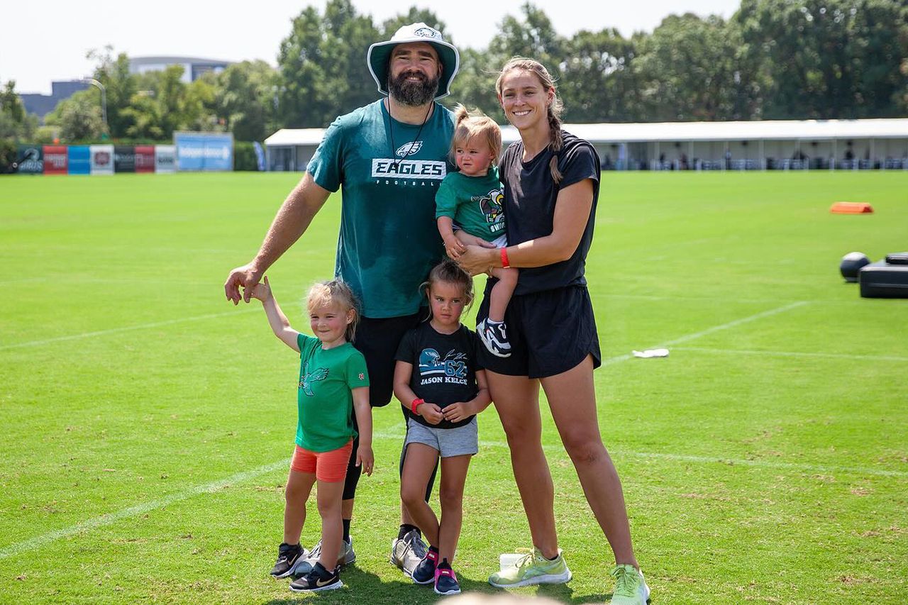 Jason and Kylie Kelce with their daughters Jason and Kylie Kelce with three of their daughtersCredit: Kylie Kelce/Instagram