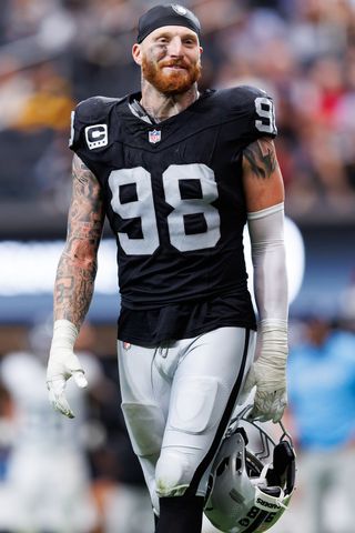 Maxx Crosby during an October 2025 game against the Tennessee Titans.Credit: Brooke Sutton/Getty