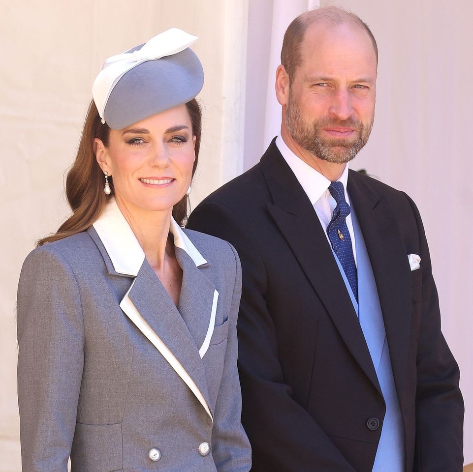 Prince William, Prince of Wales and Catherine, Princess of Wales during the Ceremonial Welcome and Kate Middleton and Prince WilliamCredit: Chris Jackson/Getty