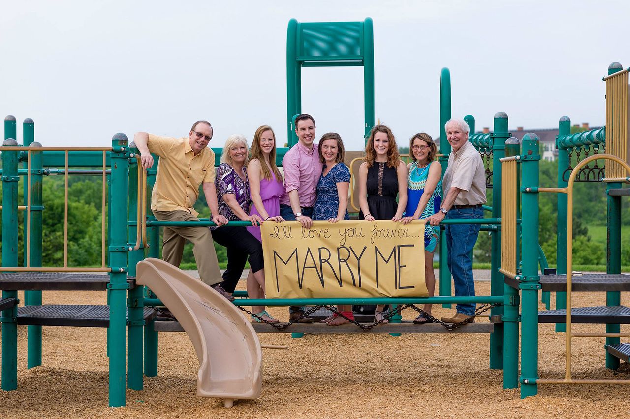 Tia and Cameron Goff's proposal on June 10, 2015Credit: Kristian Potter