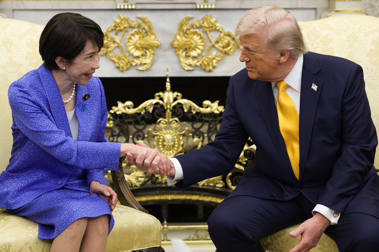 Prime Minister of Japan Sanae Takaichi and U.S. President Donald Trump in the Oval Office of the White House on March 19, 2026 in Washington, DC.Credit: Alex Wong/Getty
