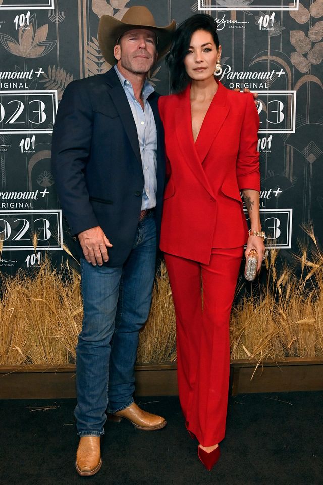 Taylor Sheridanand Nicole Muirbrook attend the 1923 Las Vegas premiere screening the Encore Theater at Wynn Las Vegas on December 03, 2022 in Las Vegas, Nevada. Taylor Sheridan and Nicole Muirbrook attend the Dec. 3, 2022 Las Vegas premiere of '1923'Credit: David Becker/Getty