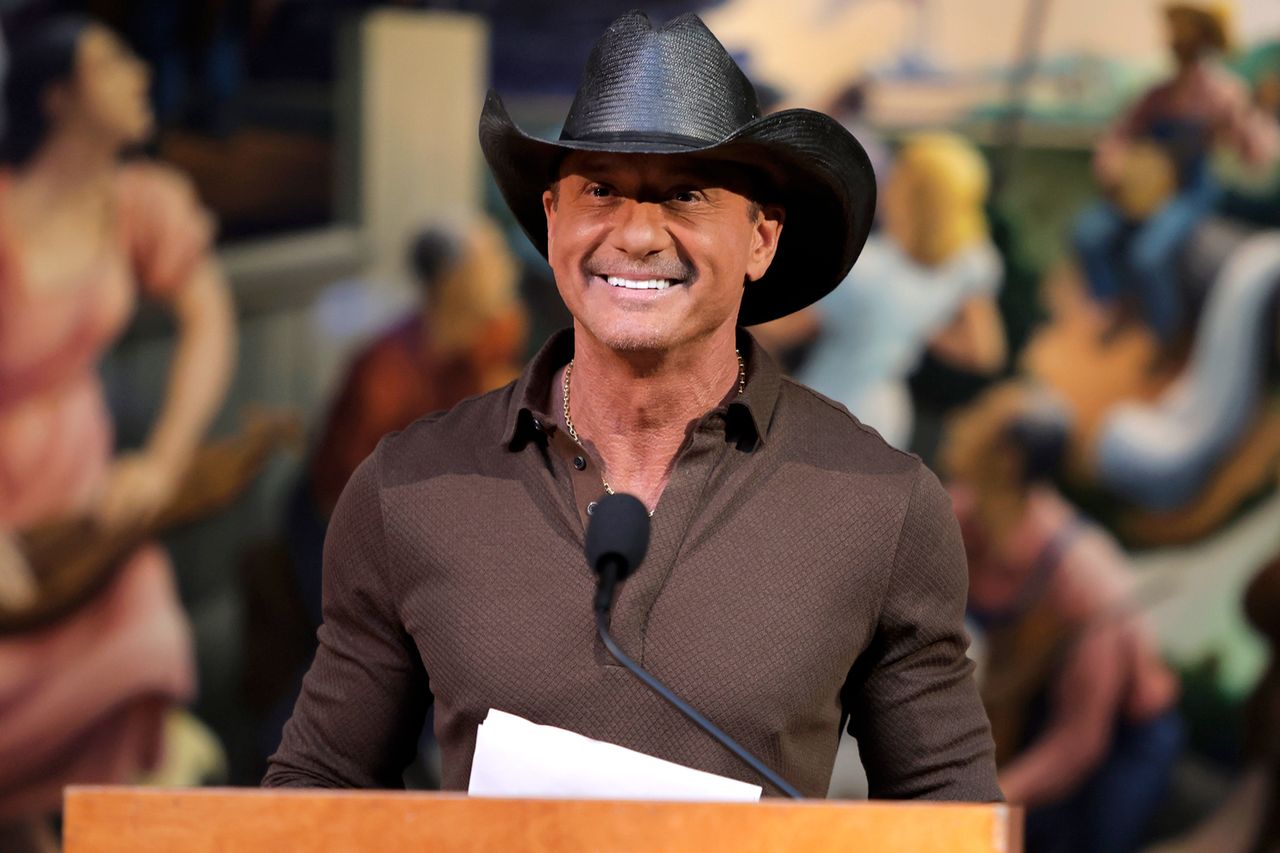 Tim McGraw speaks onstage at the Country Music Hall of Fame Inductee Press Tim McGrawCredit: Tibrina Hobson/Getty