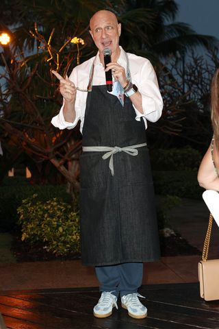 Chef Tom Colicchio hosts a dinner with exquisite wine pairings in a breathtaking seaside setting during Nassau Paradise Island Wine & Food Festival at Atlantis Paradise Island on March 12, 2026 in Nassau, Bahamas. Tom ColicchioCredit: Alexander Tamargo/Getty