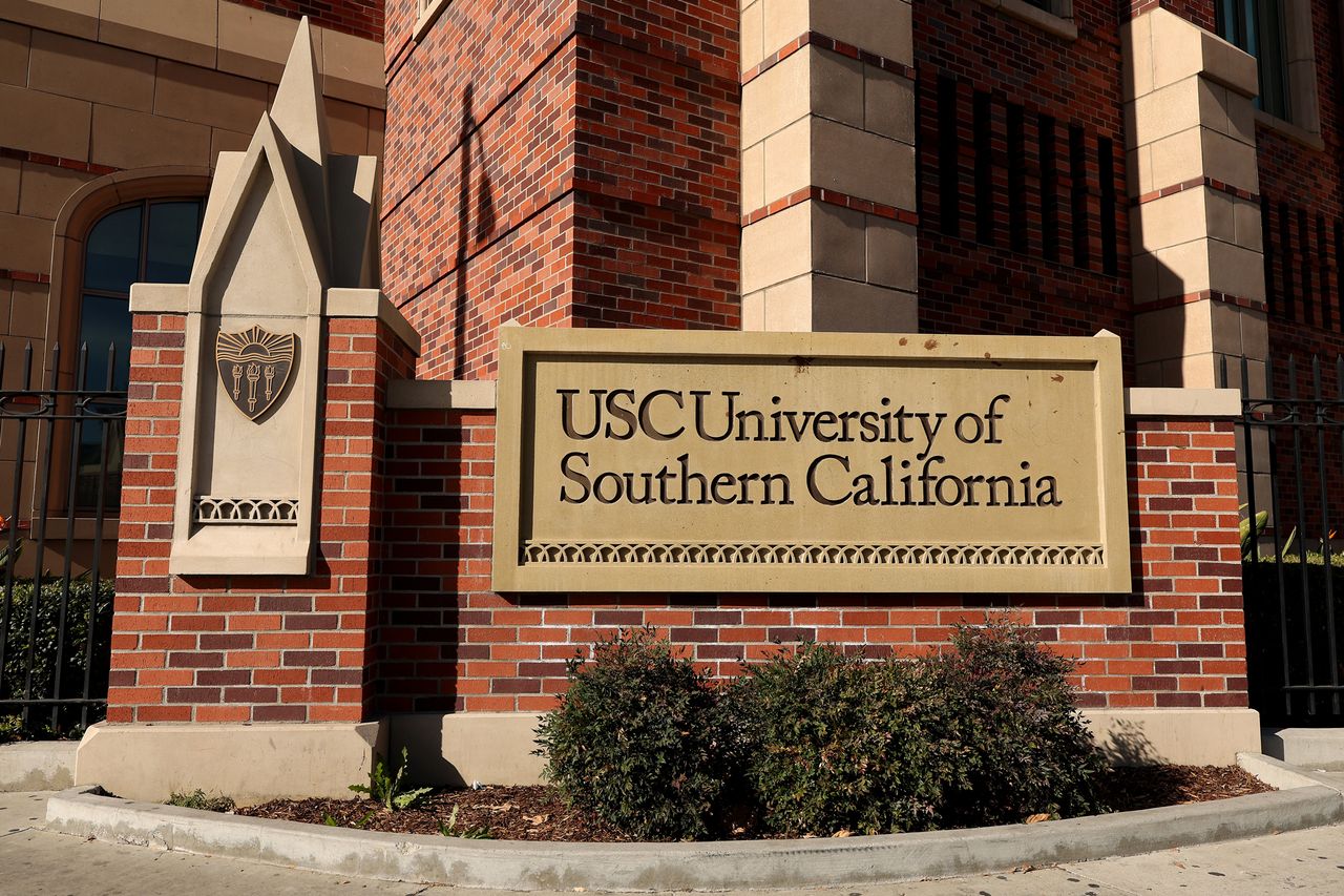 A general view of University of Southern California Trojans signage before the game against the Purdue Boilermakers at Galen Center on January 17, 2026 in Los Angeles, California. University of Southern CaliforniaCredit: Luke Hales/Getty