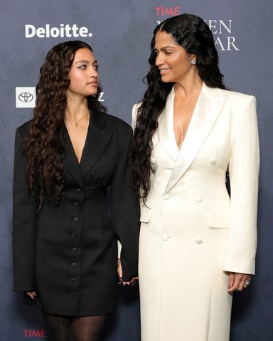 Vida and Camila Alves McConaughey wearing coordinating outfits for rare public red carpet appearanceCredit: Stefanie Keenan/Getty