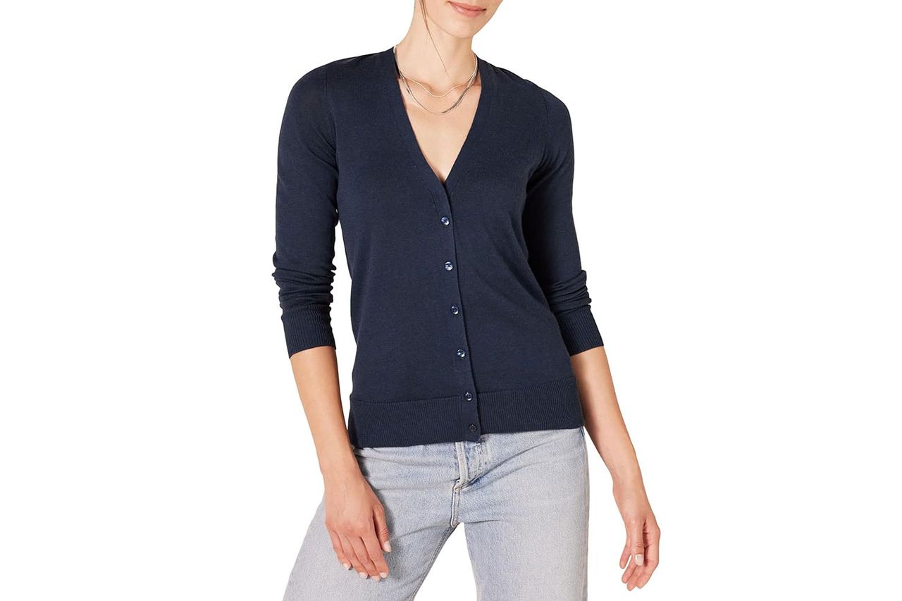 Amazon Essentials Women's Lightweight V-Neck Cardigan Sweater Credit: Amazon