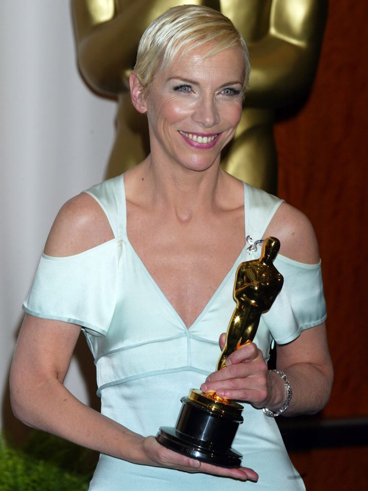 Annie Lennox holds her Oscar for Best Original Song during the 76th Academy Awards at the Kodak Theatre in L.A. on Feb. 29, 2004Credit: Jeffrey Mayer/WireImage