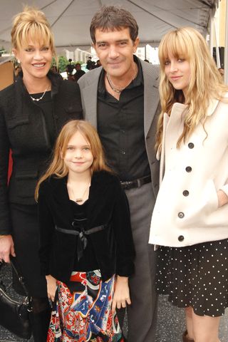 Antonio Banderas, Melanie Griffith, Stella Banderas and Dakota Johnson Antonio Banderas with ex Melanie Griffith and daughters Stella Banderas and Dakota Johnson when they were youngerCredit: Michael Caulfield/WireImage for Sony Pictures-Los Angeles
