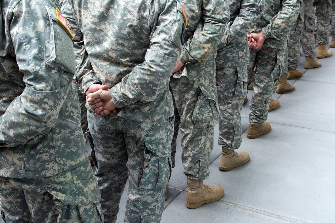 Stock photo of soldiers lining upCredit: Getty Stock Images