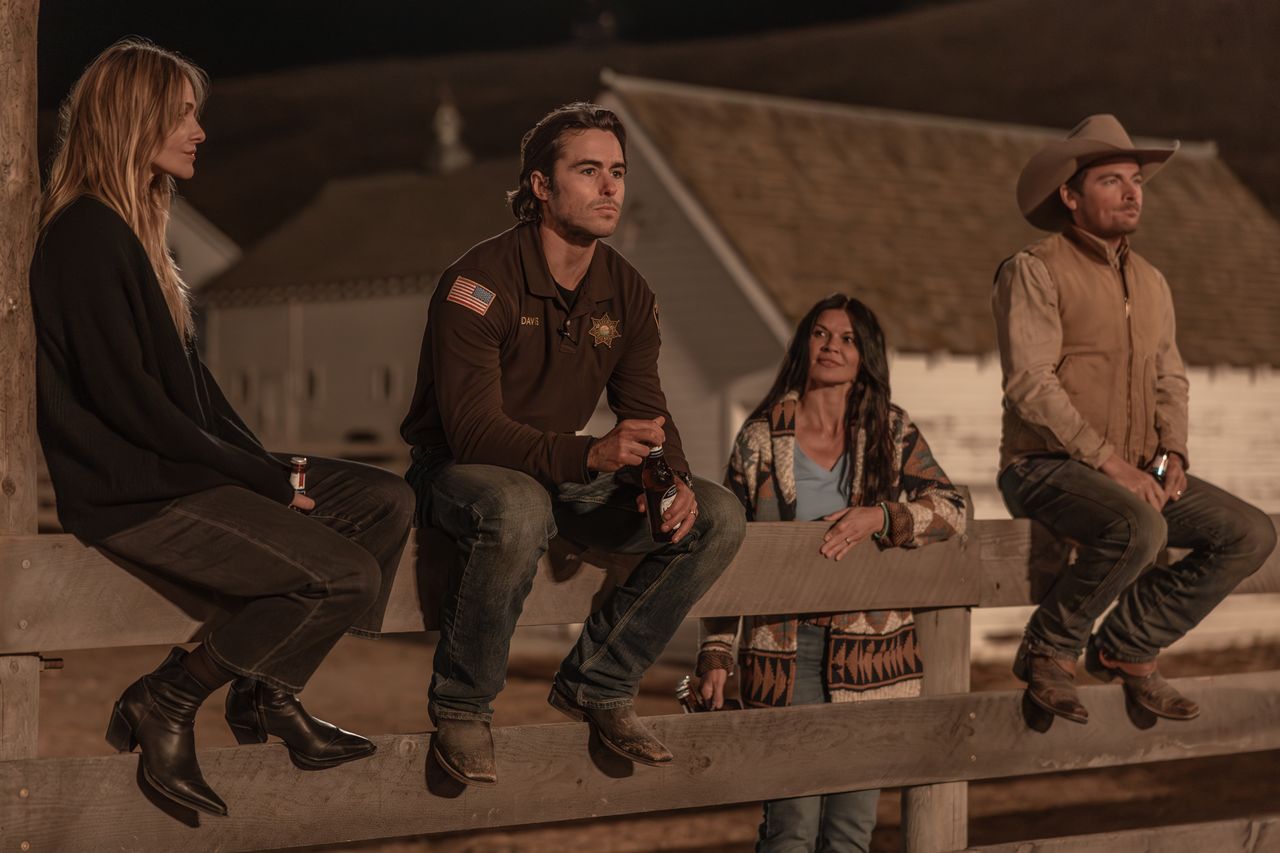 Beau Garrett as Abigail Reese, Ben Schnetzer as Van Davis, Danielle Vasinova as Kestrel Harris, Kevin Zegers as Cade Harris in season 1, episode 3 of the Paramount+ series THE MADISON. Beau Garrett, Ben Schnetzer, Danielle Vasinova and Kevin Zegers in 'The Madison'Credit: Emerson Miller/Paramount+