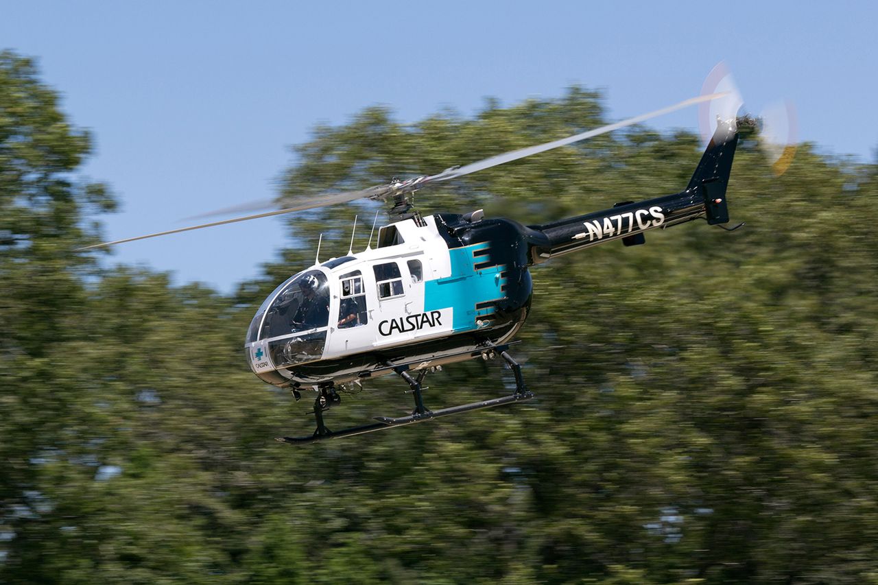 Stok image of a Calstar helicopterCredit: Rick PisioRWP Photography / Alamy Stock Photo