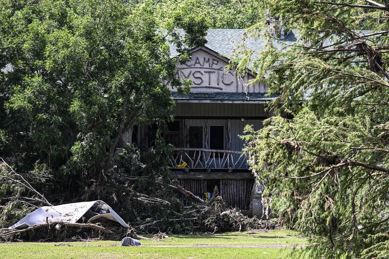 The destruction at Camp Mystic in Hunt, Texas, after the flood on July 4, 2025.Credit: RONALDO SCHEMIDT/AFP via Getty