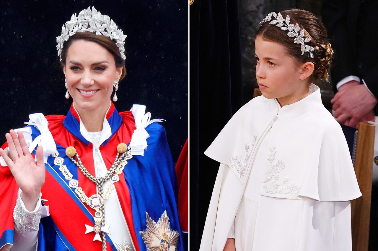 Catherine, Princess of Wales following the Coronation of King Charles III & Queen Camilla on May 6, 2023 in London, England ; Princess Charlotte at the coronation ceremony of King Charles III and Queen Camilla on May 6, 2023 in London, England. Catherine, Princess of Wales following the Coronation of King Charles III & Queen Camilla on May 6, 2023 in London, England ; Princess Charlotte at the coronation ceremony of King Charles III and Queen Camilla on May 6, 2023 in London, England.Credit: Max Mumby/Indigo/Getty ; Yui Mok - WPA Pool/Getty