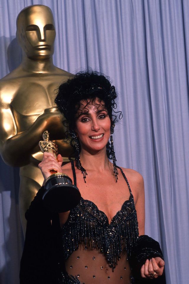 Cher holds her Best Actress Oscar during the 60th Academy Awards at the Shrine Auditorium in L.A. on April 11, 1988Credit: John Barr/Liaison