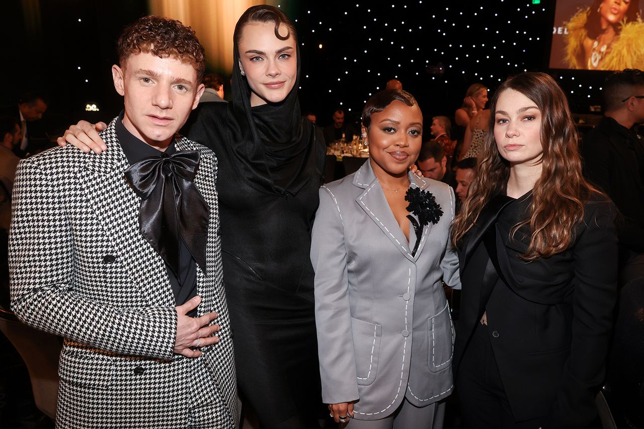 Chris Perfetti, Cara Delevingne and Quinta Brunson and guest Chris Perfetti, Cara Delevingne and Quinta Brunson and MinkeCredit: Christopher Polk/Billboard via Getty