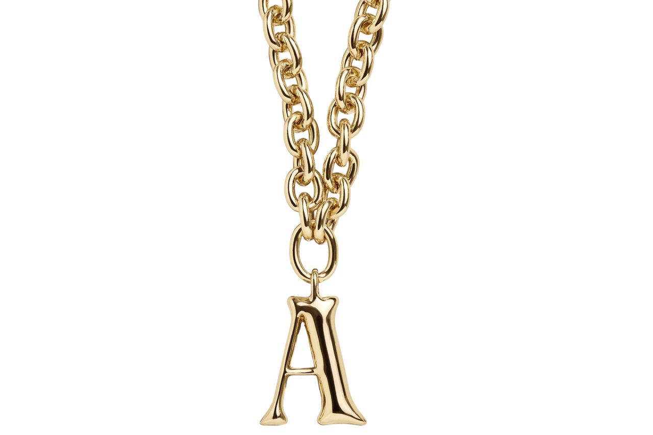 Chunky Charm Initial Necklace - Gold Credit: Baublebar
