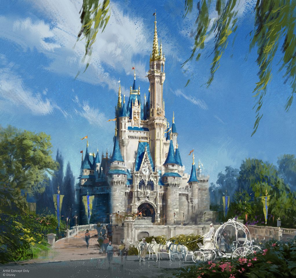 Art Rendering Cinderella's Castle A rendering of what Cinderella Castle will look like once the repainting is completed.Credit: Disney