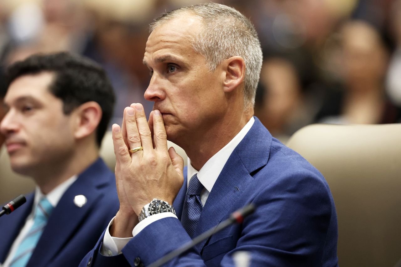 Corey Lewandowski during the inaugural Americas Counter Cartel Conference at the U.S. Southern Command Headquarters on March 5, 2026, in Doral, Fla.Credit: Joe Raedle/Getty