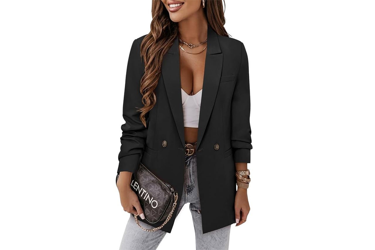 CRAZY GRID Women Business Casual Blazer Credit: Amazon