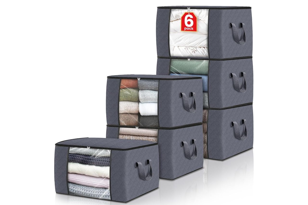Fab Totes Storage Bagsclothes Blanket Storage Bins Foldable Closet Organizers Credit: Amazon
