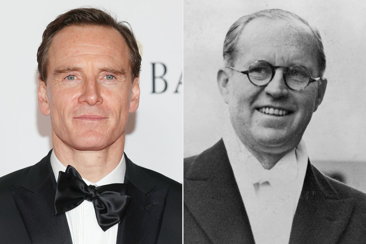 Michael Fassbender and Joseph P Kennedy Sr side by side Michael Fassbender ; Joe Kennedy Sr.Credit: Getty(2)