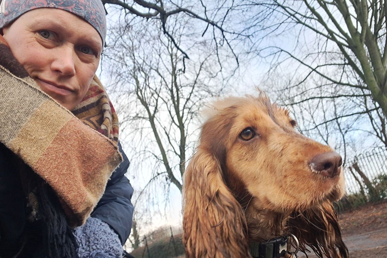 Helen Christopher and a dog.Credit: Kennedy News & Media