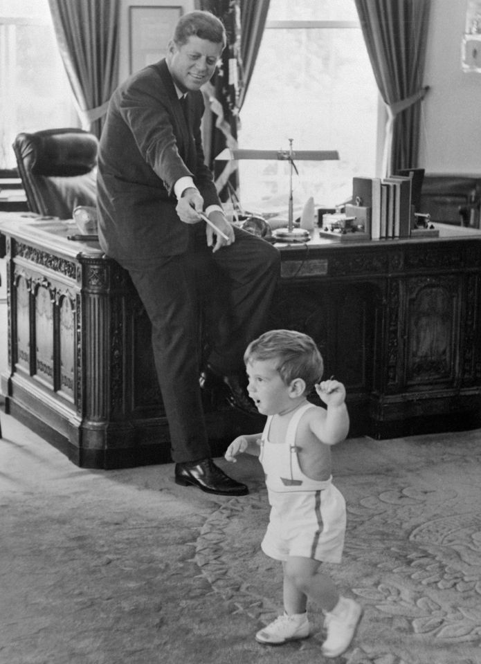 John F. Kennedy and John F. Kennedy Jr. in the Chief Executive's office in the White House. John F. Kennedy and John F. Kennedy Jr. in the Chief Executive's office in the White House.Credit: Bettmann/Getty