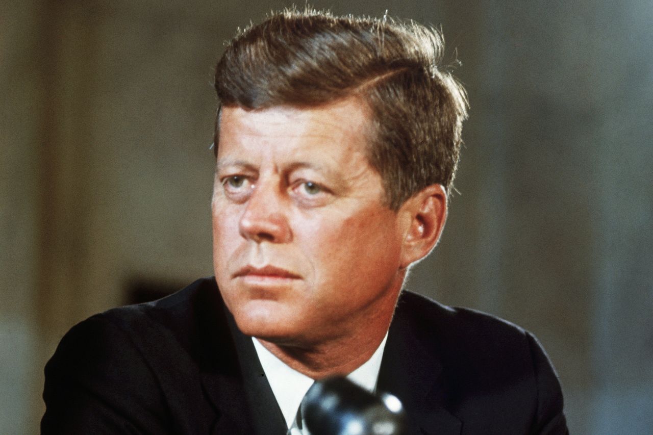 President John F. Kennedy at his desk in the White House on his first day in office as President of the United States. President John F. KennedyCredit: Bettmann/Getty
