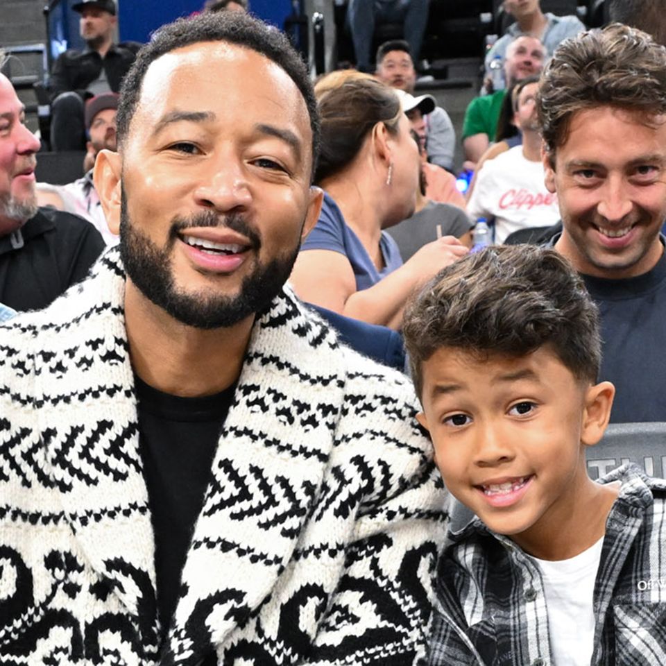 John Legend and his son Miles Theodore Stephens attend a basketball game between the Los Angeles Clippers and San Antonio Spurs John Legend and his son Miles Theodore StephensCredit: Allen Berezovsky/Getty