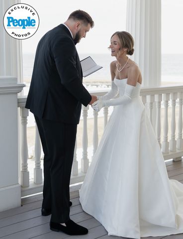 New York Jets' Josh Myers Marries Erika Nowak in 'Classic' Wisconsin Wedding (Exclusive) Josh Myers and Erika Nowak exchanging handwritten vows during their first lookCredit: Teri Ziegler Photography