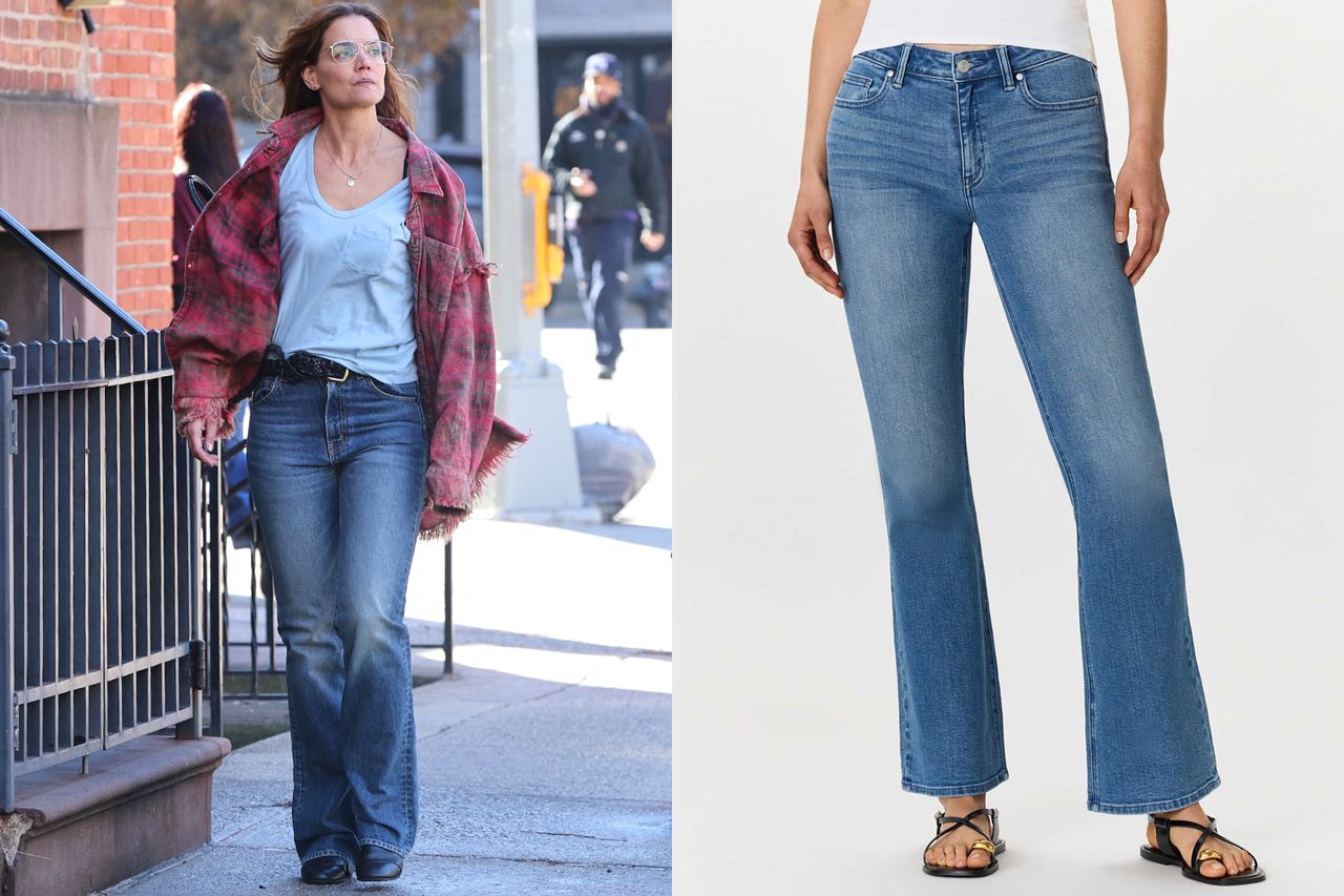 Katie Holmes, Jeans Credit: Jose Perez/Bauer-Griffin/GC Images; Quince