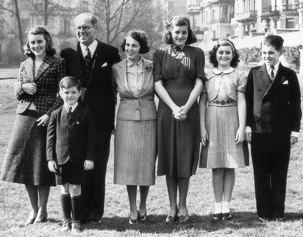 England: Kathleen, Joe Sr., Mrs. Rose Kennedy, Patricia, Jeanne, Robert, and Edward in front. Joe Kennedy Sr. and his wife Rose Kennedy with their kidsCredit: Getty