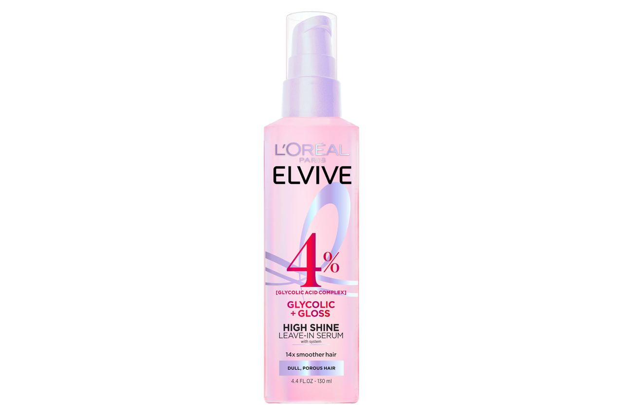 L'Oreal Paris Elvive Glycolic + Gloss High Shine Leave-In Hair Serum, Smooths Dull, Porous Hair Into High-Shine, Glossy Hair, 4.4 Fl Oz Credit: Amazon