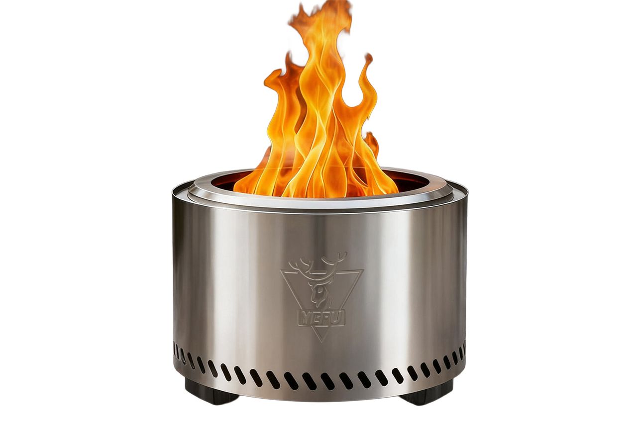 Fire Pit With Removable Ash-Pan: Smokeless Firepit 304 Stainless Steel Material - Outdoor Fire Pit Silver 19 Inch - Smokeless Firepit For Outside Outdoor Patio Camping Backyard By Lazio Credit: Wayfair
