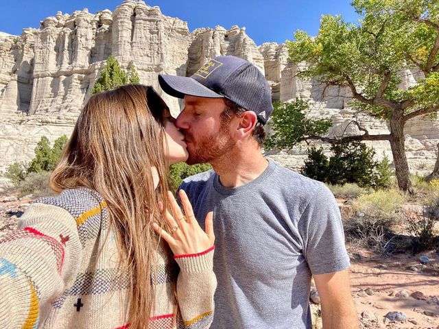 Lily Collins and Charlie McDowell engagement photo.Credit: Lily Collins/Instagram