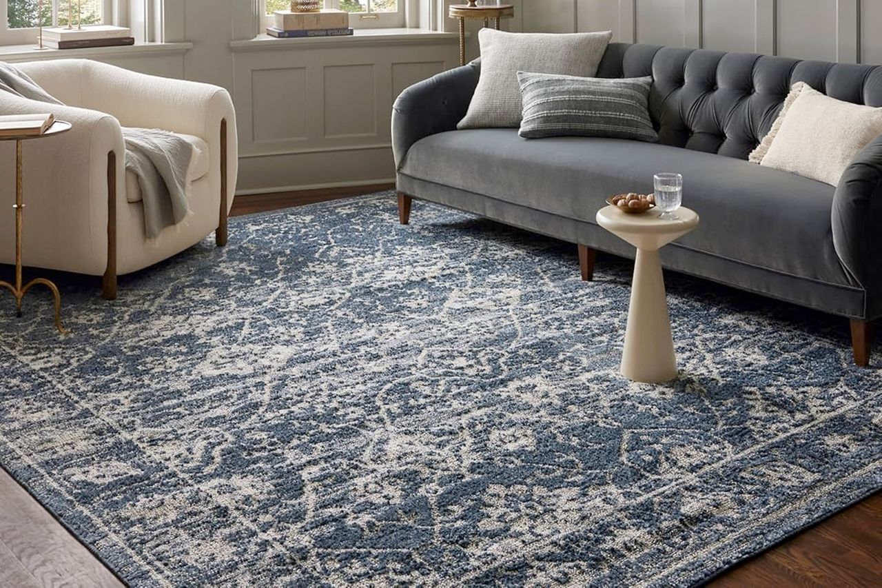 Loloi Magnolia Home by Joanna Gaines Gigi Collection GIG-02 Navy/Stone 4'-0 Credit: Amazon