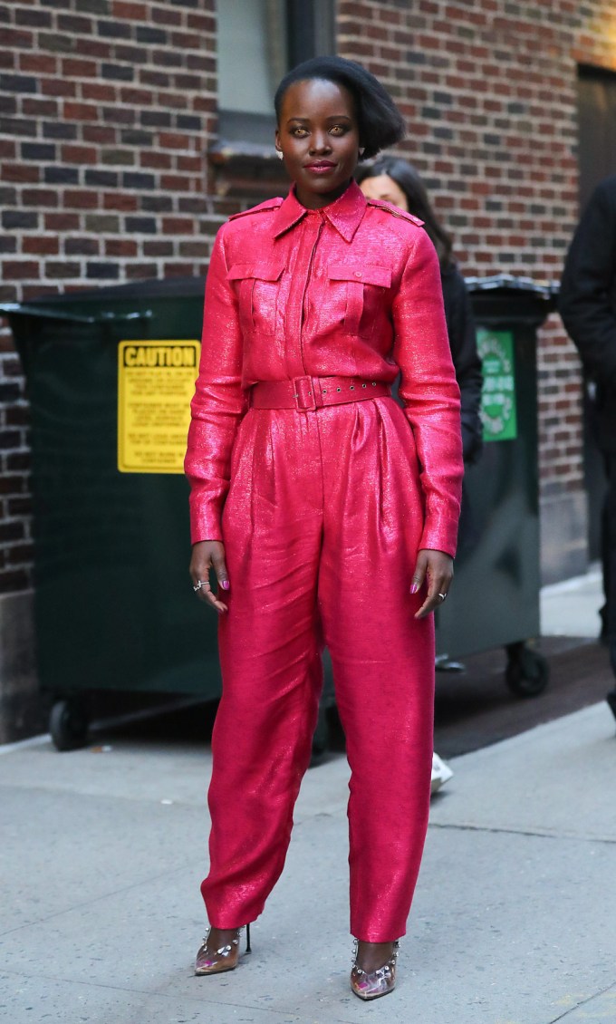 Lupita Nyong’o Wearing A Bande Noir Jumpsuit