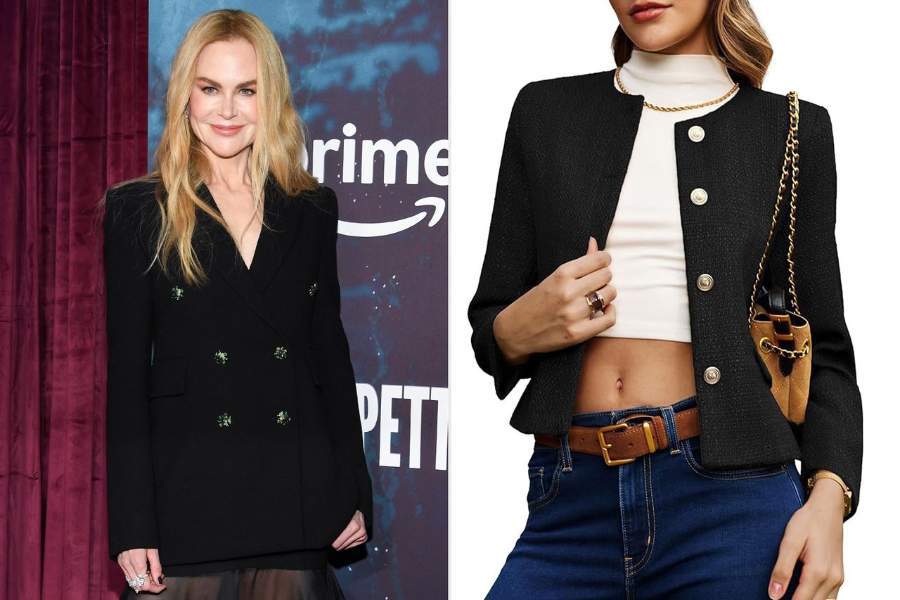 Nicole Kidman Black Blazer Credit: Kristina Bumphrey/Variety via Getty; Amazon