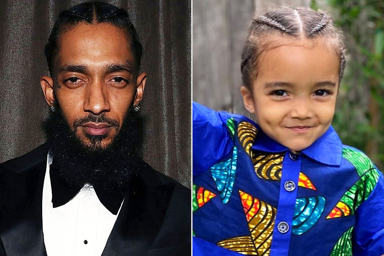 Nipsey Hussle attends Nipsey Hussle Grammy Celebration at The Peppermint Club on February 8, 2019 in Los Angeles, California; Nipsey Hussle's son Kross Nipsey Hussle and son KrossCredit: Shareif Ziyadat/Getty; Lauren London/Instagram