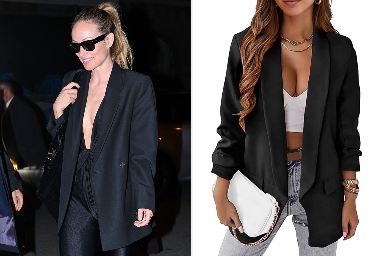 Olivia Wilde Black Blazer Credit: Aissaoui Nacer / BACKGRID; Amazon