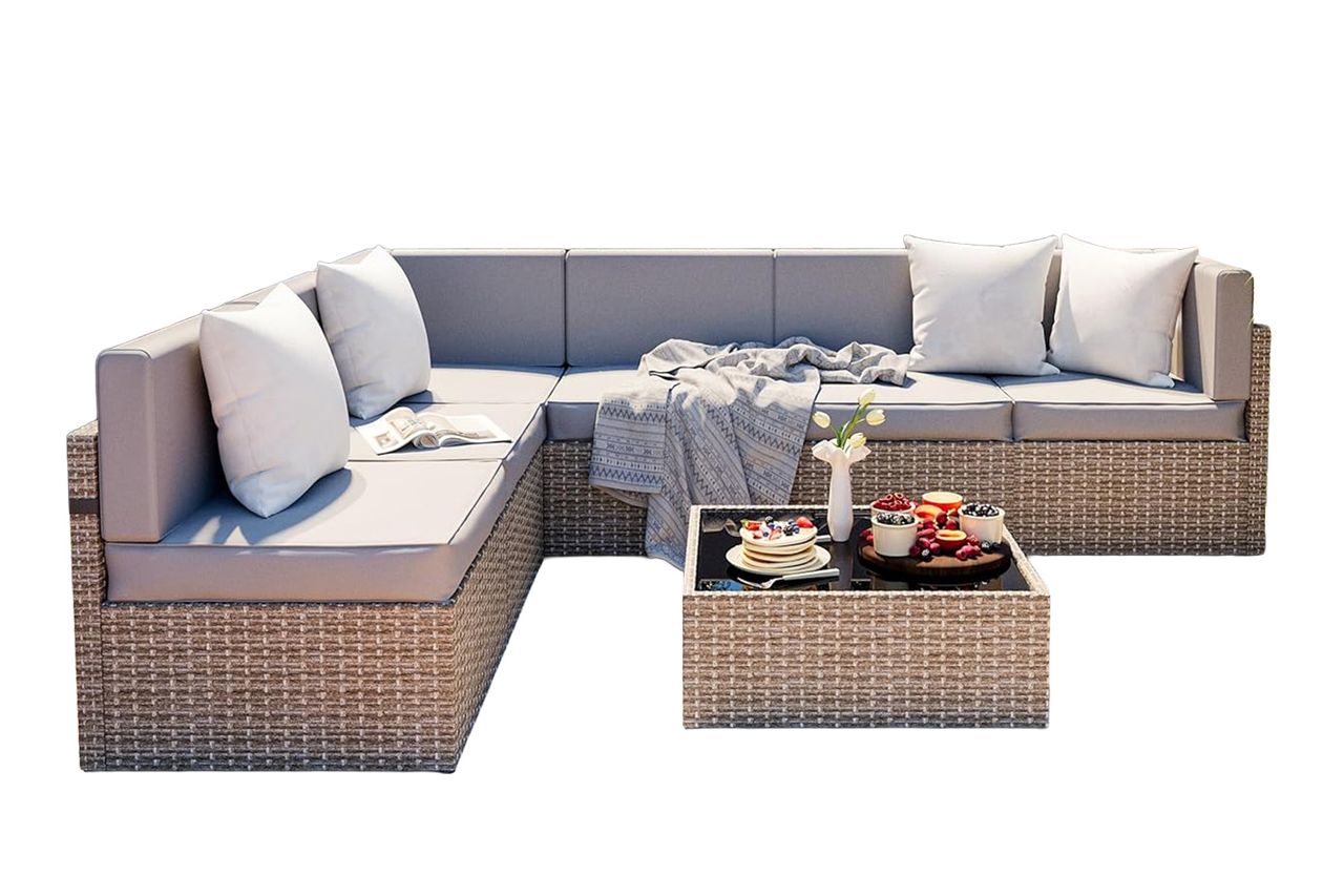 Pamapic 7-Piece Outdoor Sectional Furniture Set Credit: Amazon
