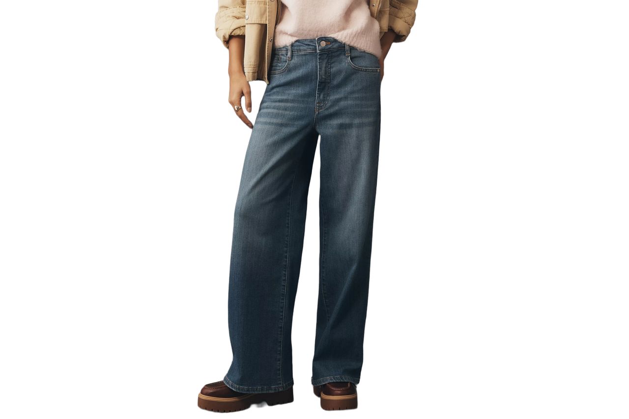 Pilcro Sadie High-Rise Wide-Leg Jeans Credit: Anthropologie