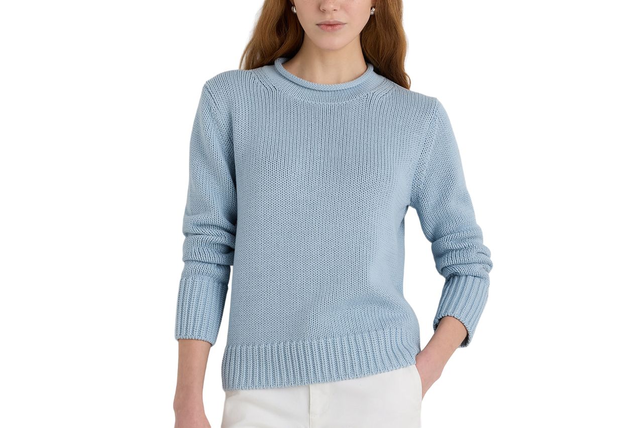 Quince 100% Organic Cotton Roll Neck Sweater Credit: Quince