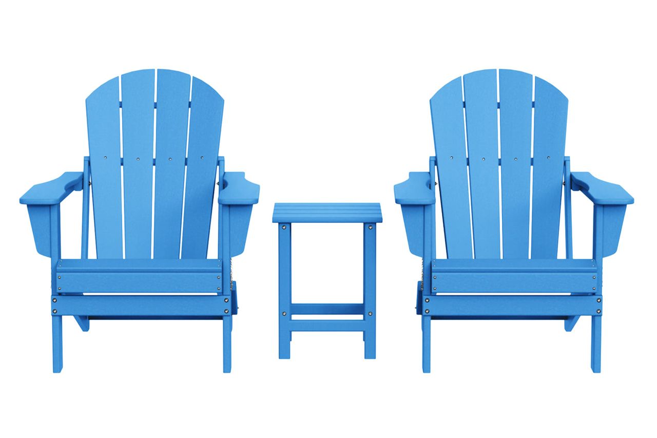 Moncrief Foldable Outdoor Adirondack Chair With Table By Rosecliff Heights Credit: Wayfair