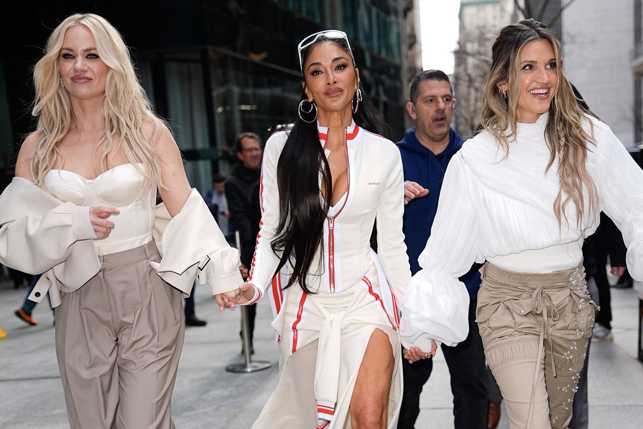 Kimberly Wyatt, Nicole Scherzinger and Ashley Roberts celebrate the reunion of The Pussycat Dolls in New York City on March 18.Credit: Star Max/GC Images