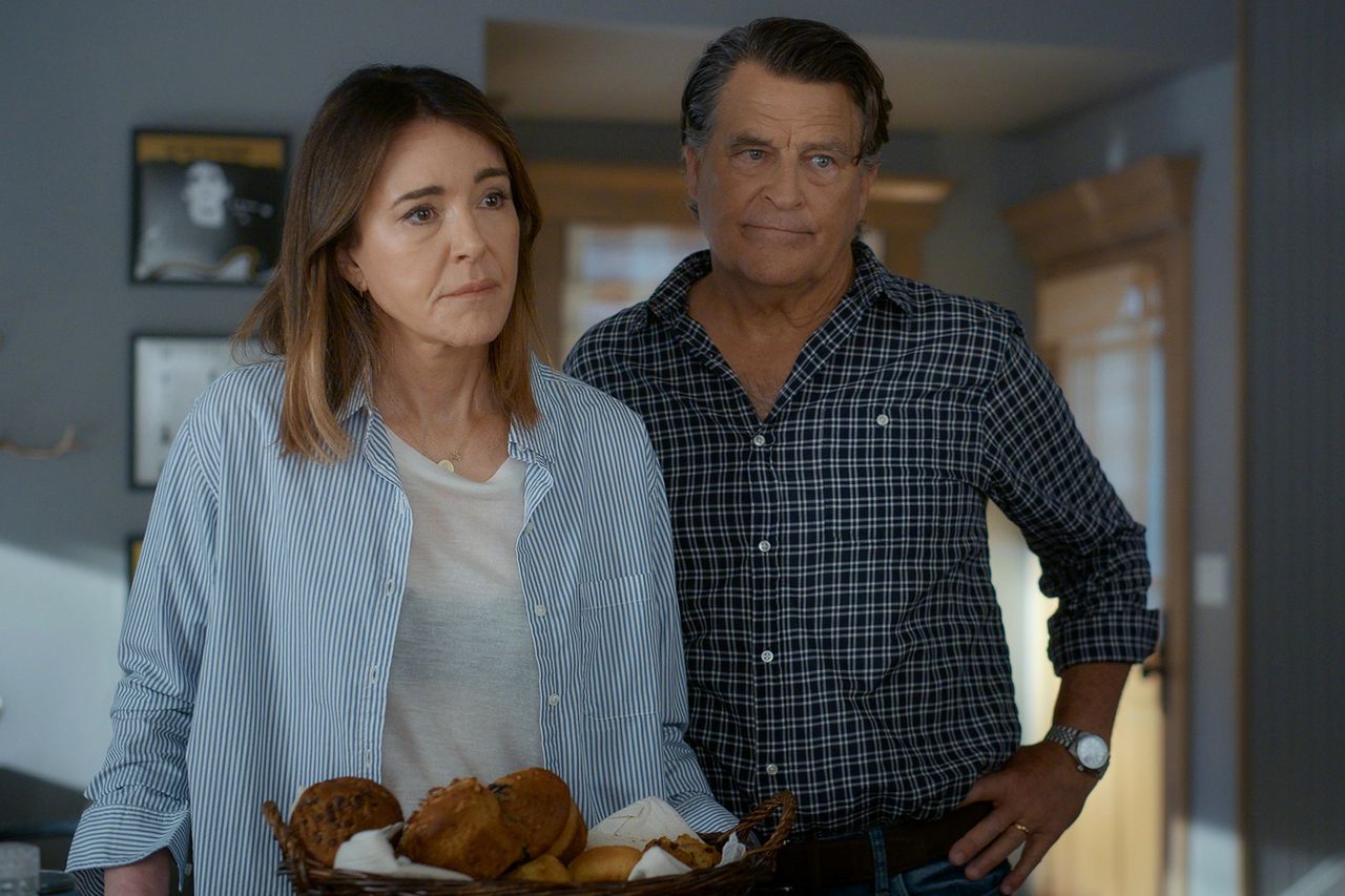 From left: Christa Miller and Ted McGinley on 'Shrinking' season 3Credit: Apple TV+