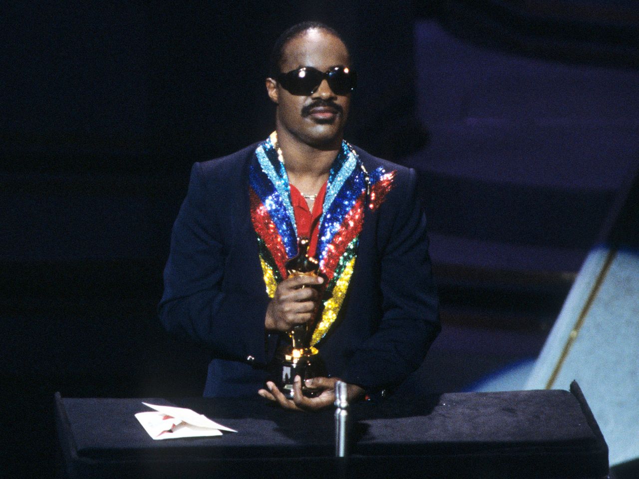 Stevie Wonder accepts the Oscar for Best Original Song during the 57th Academy Awards at the Dorothy Chandler Pavilion in L.A. on March 25, 1985Credit: ABC Photo Archives/Disney General Entertainment Content/Getty